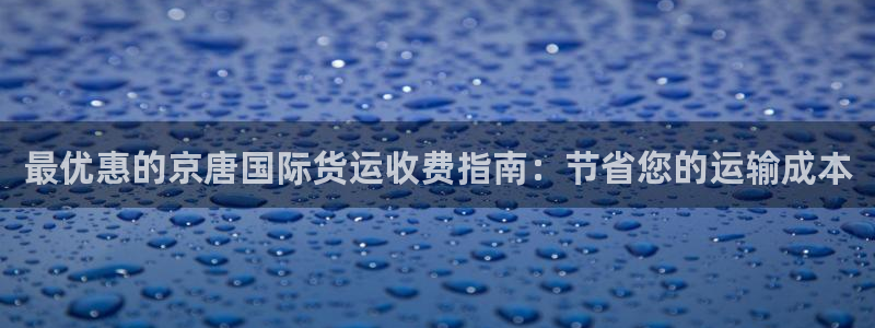 尊龙凯时有没有出不了款的情况：最优惠的京唐国际货运收费指